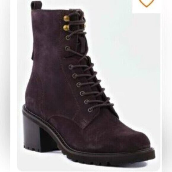 [New] Seychelles 8.5 Brown Suede Irresistible Lug Sole Chunky Heel Combat Boots - Picture 1 of 9